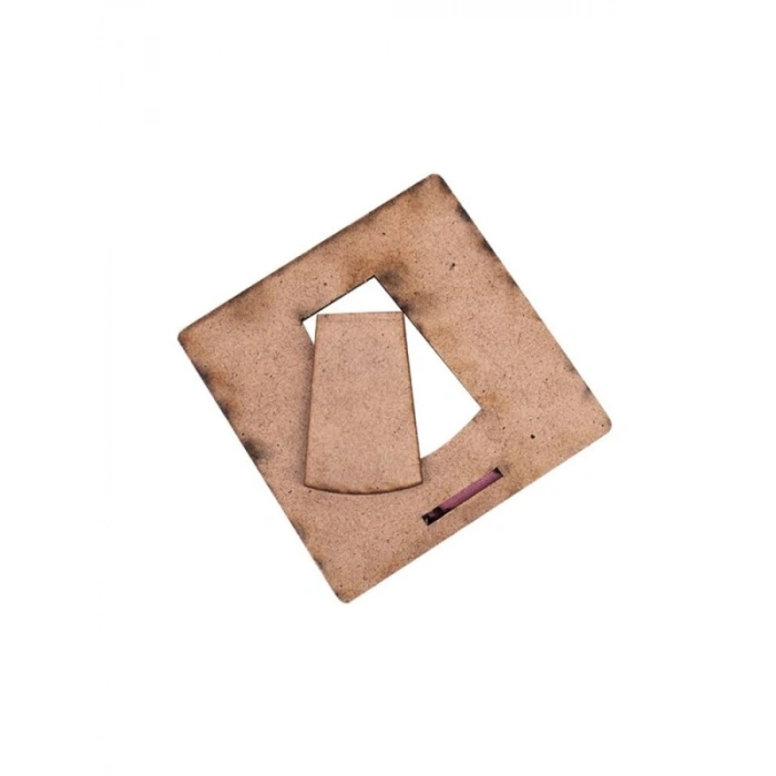 Ahşap Mini Fotoğraf Çerçevesi Seti, 2 Adet 9x9 cm