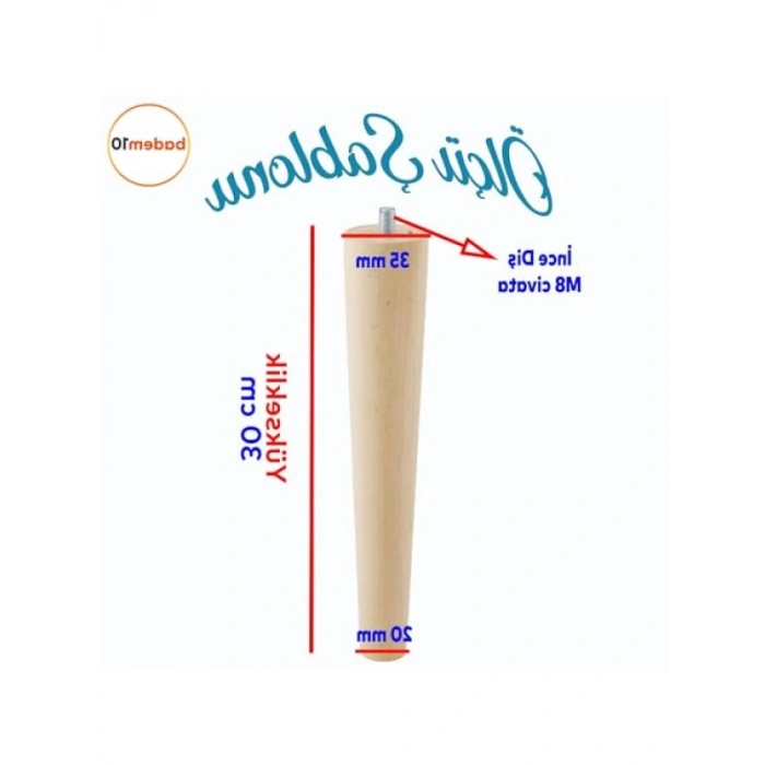 Ahşap Mobilya İçin 30 cm M8 Civatalı Koltuk ve Masa Ayağı Seti (8li)