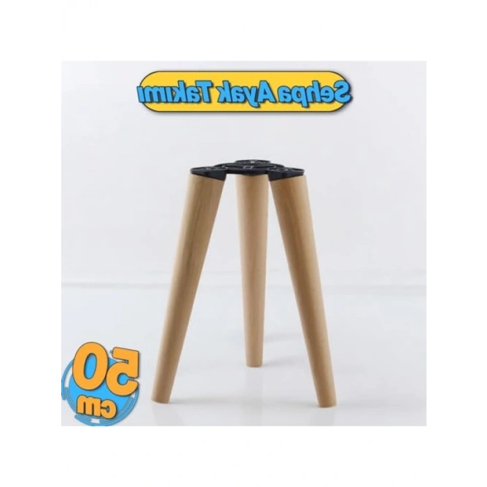 Ahşap Zigon Sehpa Ayak Takımı - 50 cm, 3lü Set
