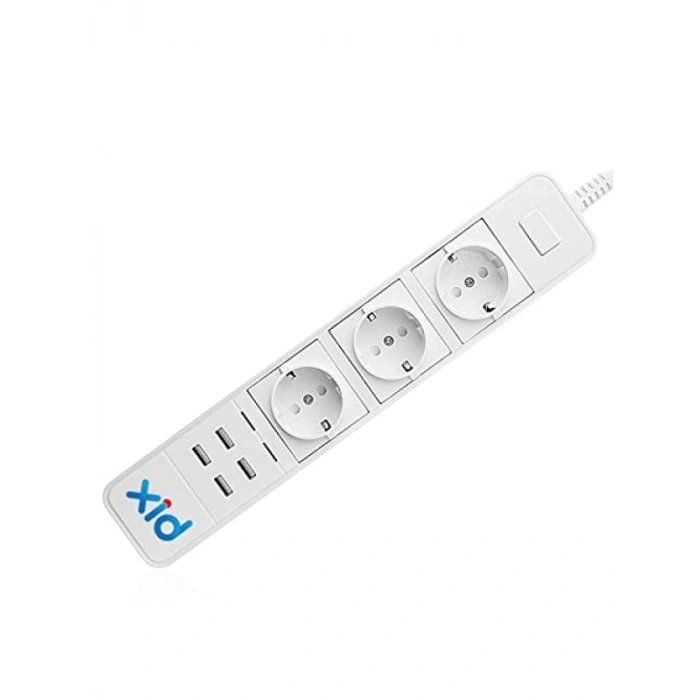 Akıllı 4 USB Bağlantılı 3lü Priz, Uzaktan Kontrol Özellikli