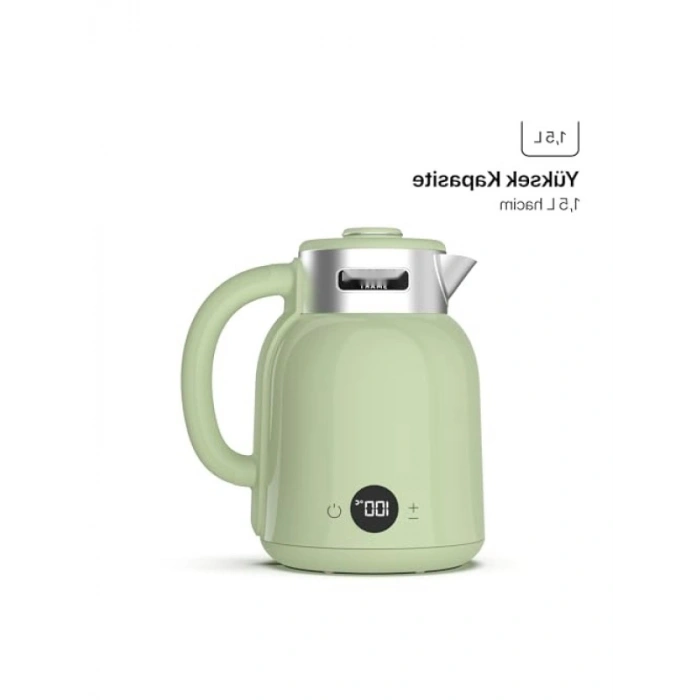 Akıllı Çift Katmanlı Paslanmaz Çelik Kettle - Wi-Fi ile Uzaktan Kontrol, 1.5 Lt