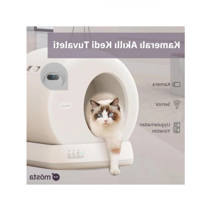 Akıllı Kedi Tuvaleti - Entegre HD Kamera ve Otomatik Temizleme Sistemi