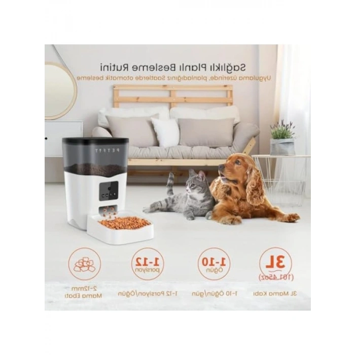 Akıllı Otomatik Kedi Köpek Mama Kabı, Wi-Fi Kontrollü
