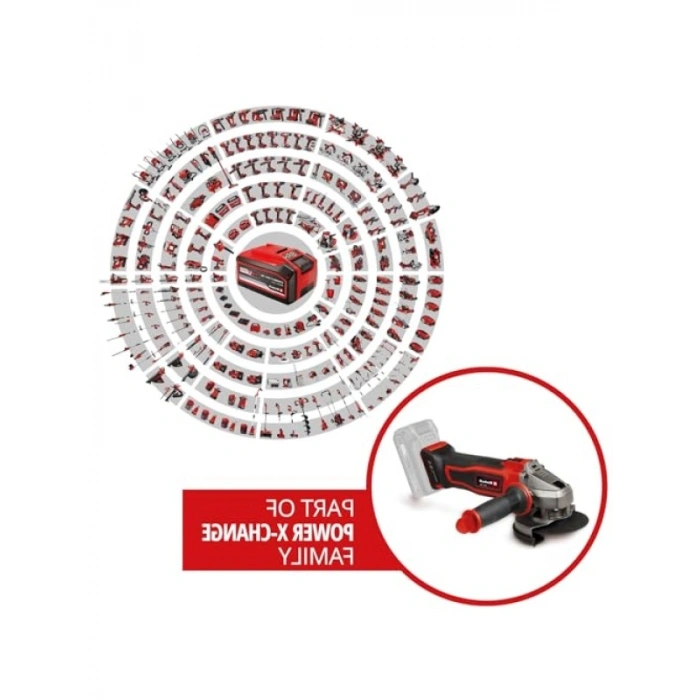 Akülü Avuç Taşlama - 18 V, 115 mm Disk Desteği