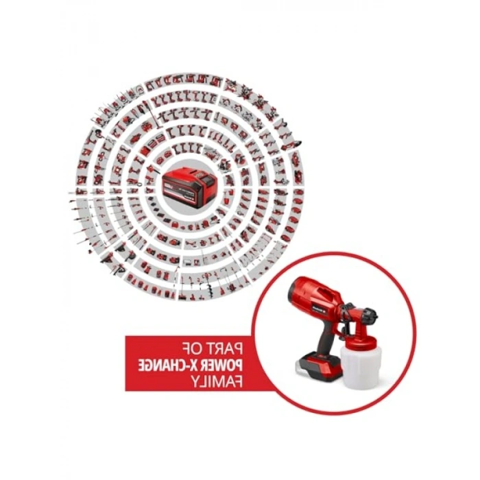 Akülü Sprey Boya Sistemi, 18 V, 650 ml/dk Püskürtme Kapasitesi, 800 ml Boya Haznesi
