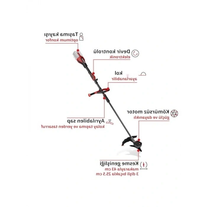 Akülü Tırpan - 36 V, 43 cm Kesme Genişliği