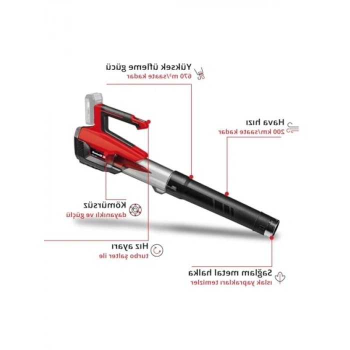 Akülü Yaprak Üfleme Makinesi - 18V, Turbo Anahtar Özelliği