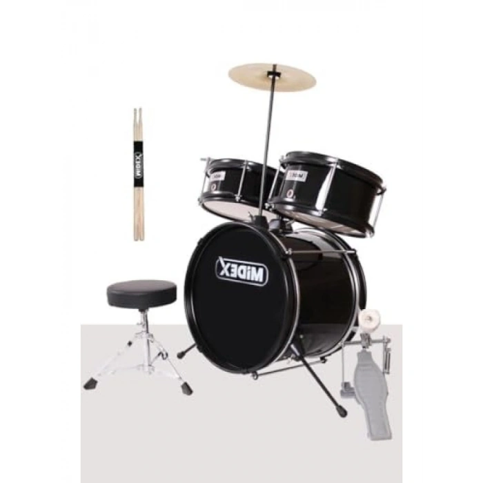 Akustik Çocuk Bateri Seti - Midex CD300X-BK (5-14 Yaş)