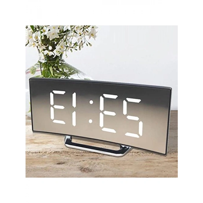 Alarmlı LED Dijital Masa Saati - Curved Tasarım