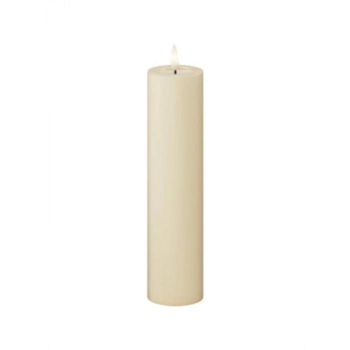 Alevsiz LED Mum - Krem Renk - 5x20 cm