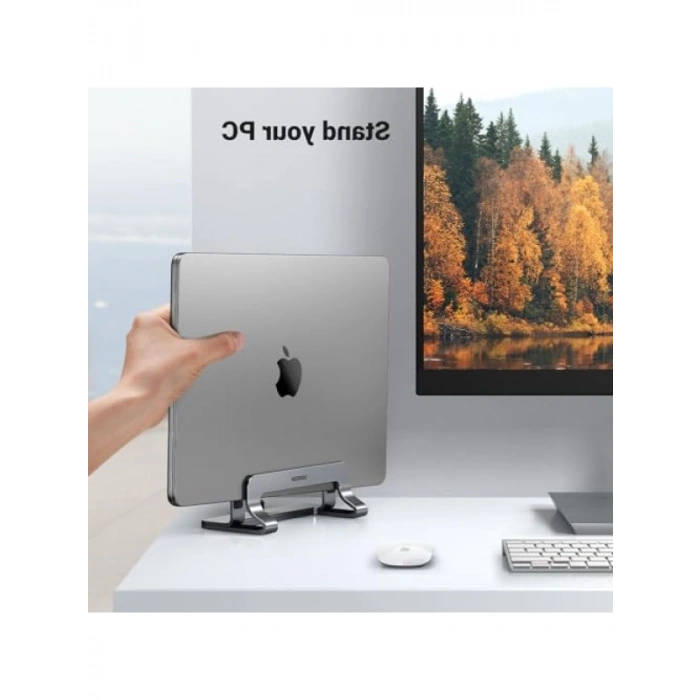Alüminyum Dikey Masaüstü Laptop Standı - Ergonomik Tasarım