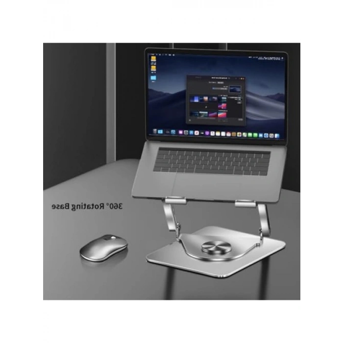 Alüminyum Laptop Standı - Soğutmalı, Mıknatıslı, 360° Döner, Ayarlanabilir