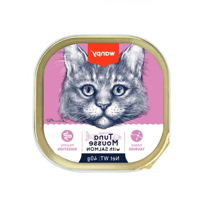 Alüminyum Tray Yaş Mama, 40g 6lı, Ton Balıklı ve Somonlu