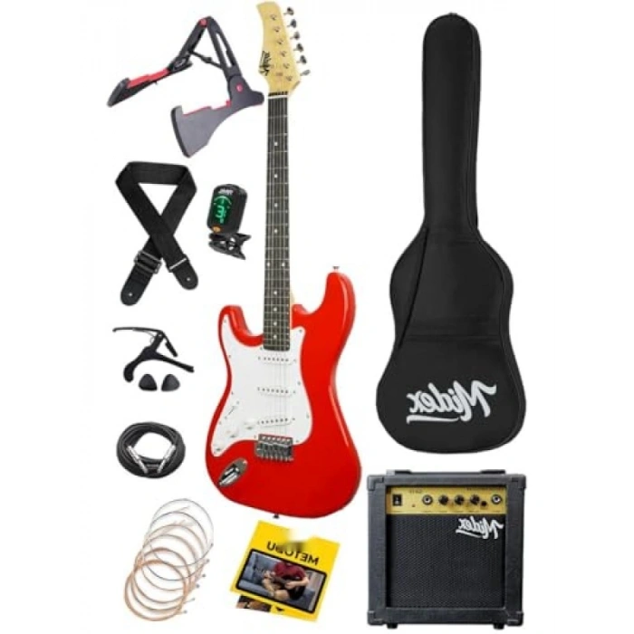 Amfili Full Elektro Gitar Seti 39 İnç Kırmızı