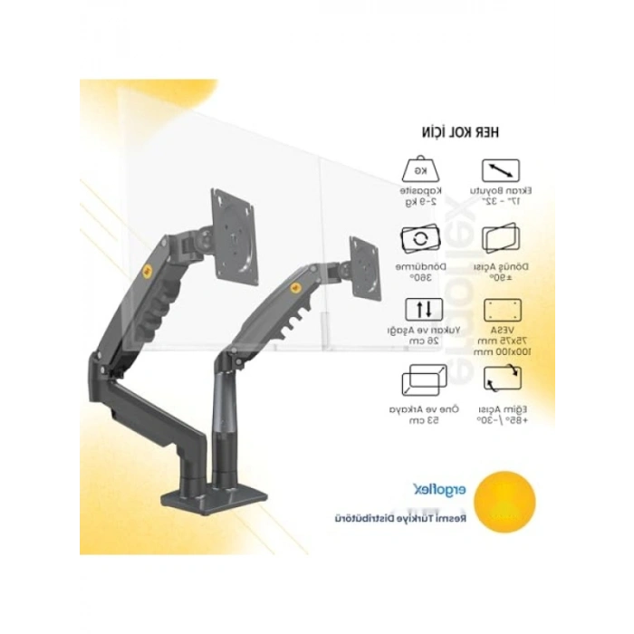 Amortisörlü Monitör Standı, 17-32 Uyumlu