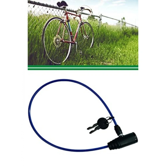 Anahtarlı Çelik Halatlı Bisiklet Motor Kilidi - 65 cm