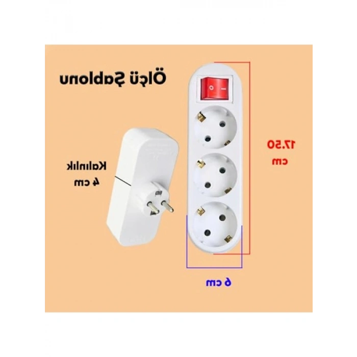 Anahtarlı Düğmeli 3lü Topraklı Priz, Çoklu Çoğaltıcı