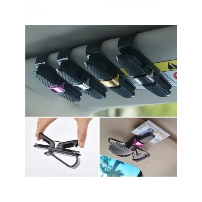 Araç İçi Güneşlik Aparatı ile 2li Gözlük ve Kart Tutucu
