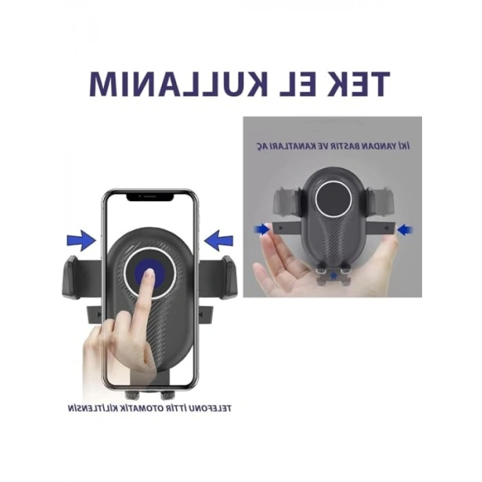 Araç İçi Havalandırma Telefon Tutucu - Tek El Kullanım ve 360 Derece Döner