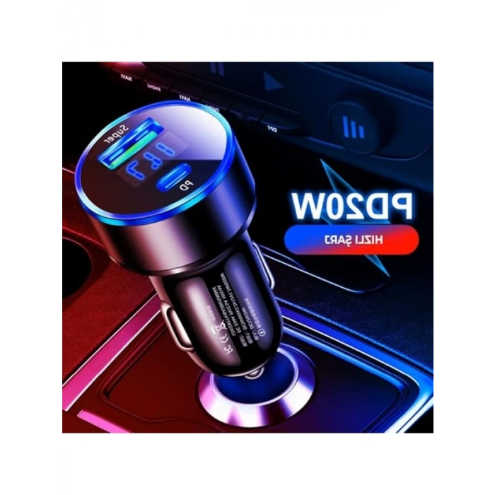 Araç İçi USB 3.0 Type C Çakmaklık Güç Adaptörü - 12V-24V Tüm Cihazlar için