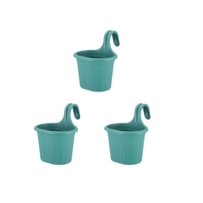 Askılı Balkon Saksıları - 22,2 cm, 3 Litre, Yeşil