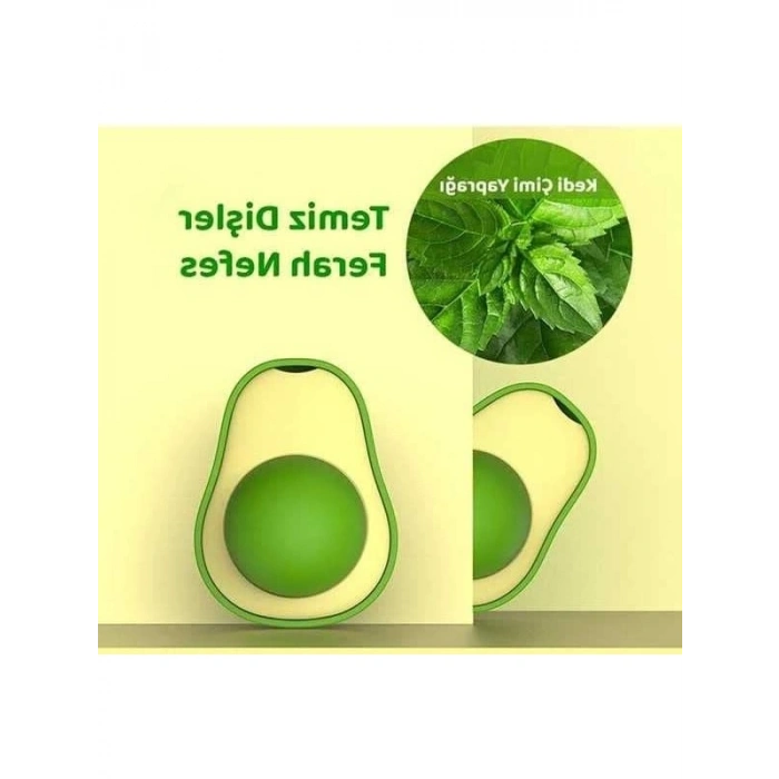 Avokado Şeklinde Doğal Kedi Yalama Topu, Catnipli
