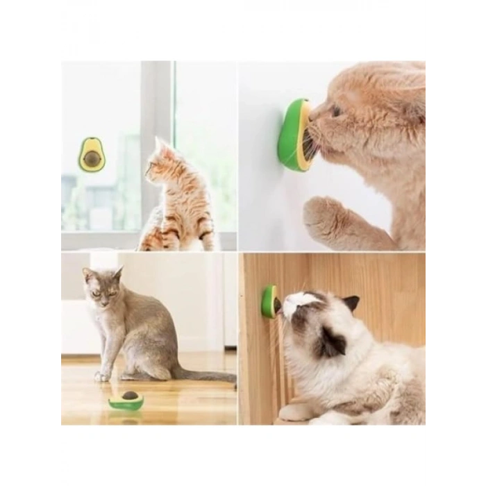 Avokado Tasarımlı Yapışkanlı Yenilebilir Kedi Oyuncağı (1)