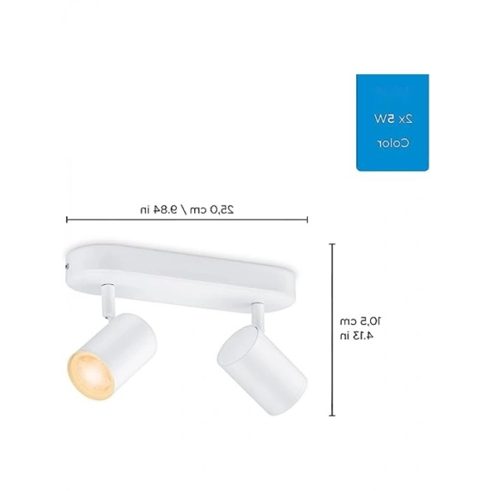 Ayarlanabilir Beyaz ve Renkli Spot Tavan Lambası, 2x5W