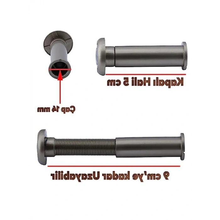 Ayarlanabilir Çelik Kapı Dürbünü - 50-90 mm Çap, 14 mm Delik