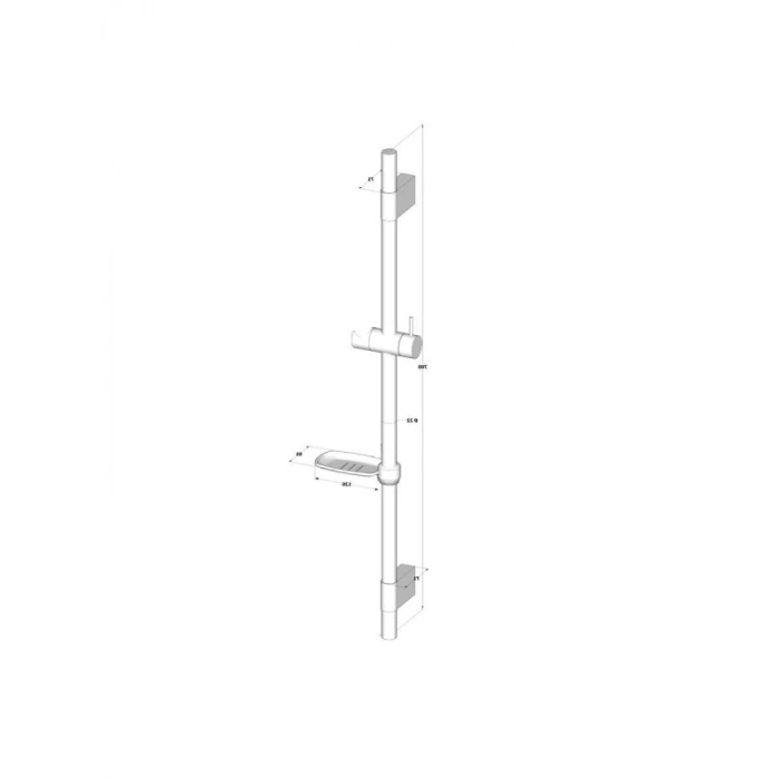 Ayarlanabilir Duş Sürgü Boru Seti - 70 cm Paslanmaz Çelik