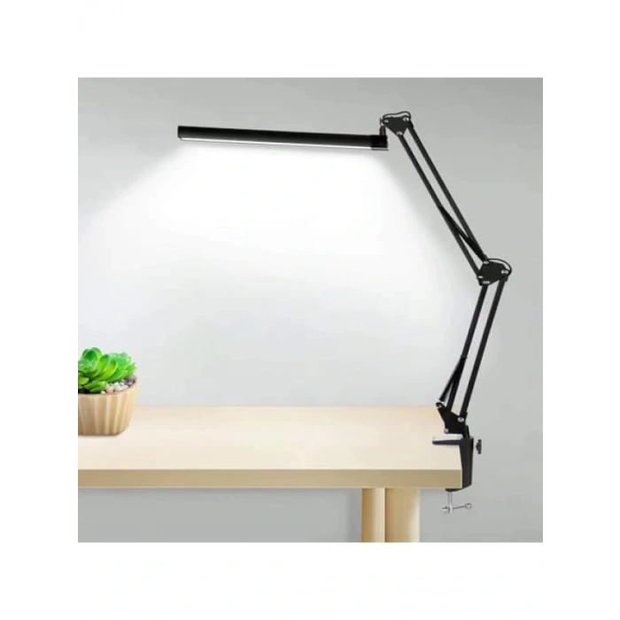 Ayarlanabilir Kelepçeli LED Masa Lambası - 3 Işık Modu, 10 Parlaklık Seviyesi