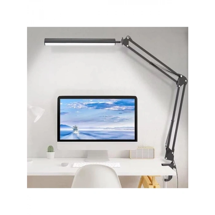Ayarlanabilir Kelepçeli LED Masa Lambası - 3 Işık Modu, 10 Parlaklık Seviyesi