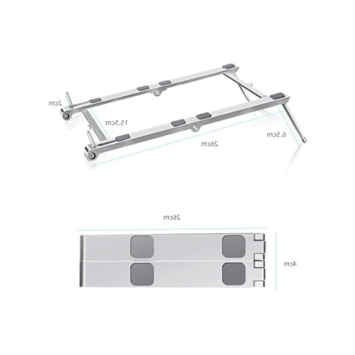 Ayarlanabilir Metal Dizüstü Laptop Standı - Katlanabilir ve Taşınabilir