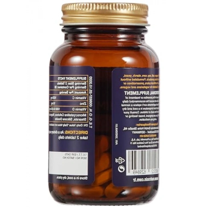 Bağışıklık Destekleyici Vitamin C-D-Zinc Tablet - 60 Adet