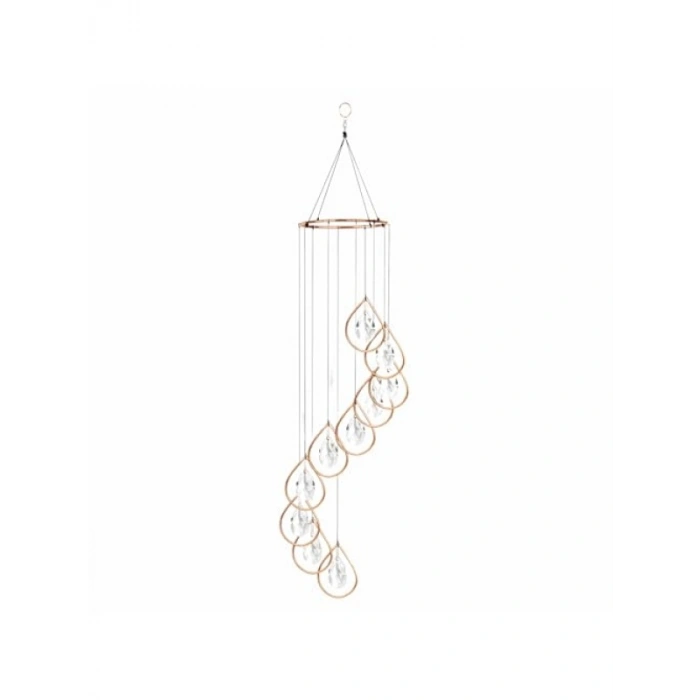 Bakır Spiral Rüzgar Çanı - 90 cm Uzunluk, 15 cm Çap