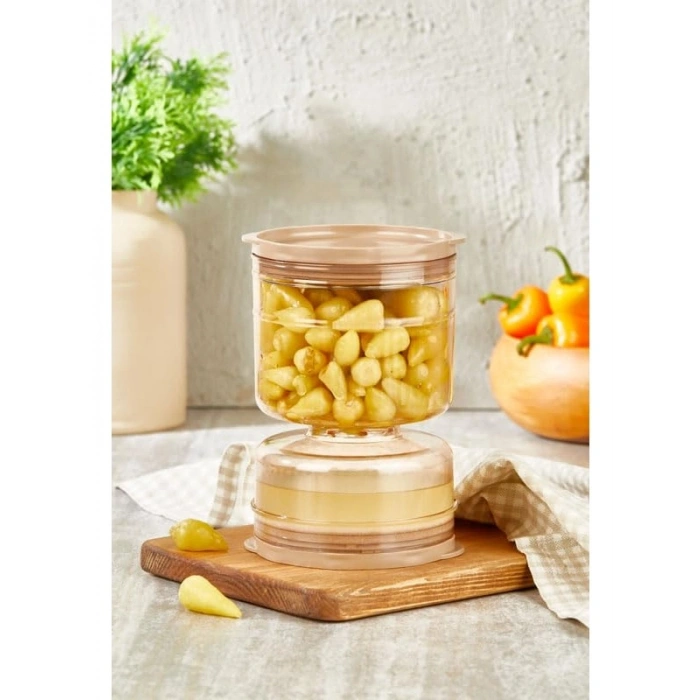 Bakır ve Füme Renkli Kum Saati Saklama Kabı - 1250 ml