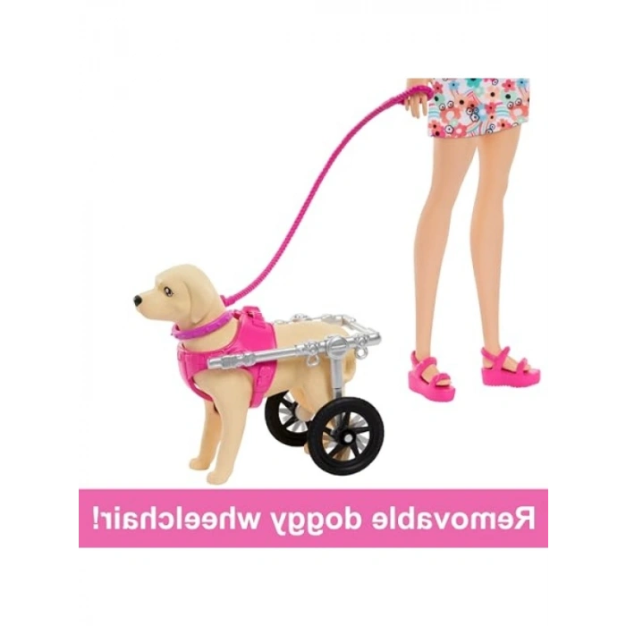 Barbie ile Oynanabilir Yavru Köpek ve Aksesuar Seti