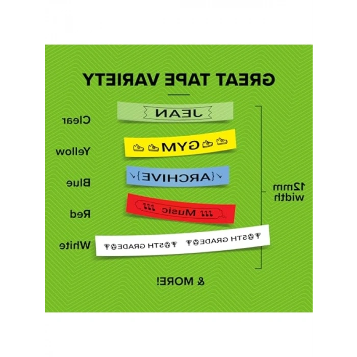 Beyaz Kağıt Şerit Etiket - 12mm x 4 mt, LetraTag Uyumlu
