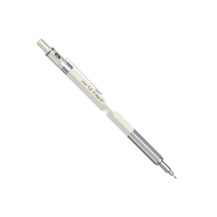 Beyaz Mekanik Kurşun Kalem, 0.7 mm, Metal Gövde