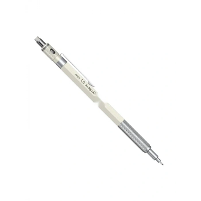 Beyaz Mekanik Kurşun Kalem, 0.7 mm, Metal Gövde