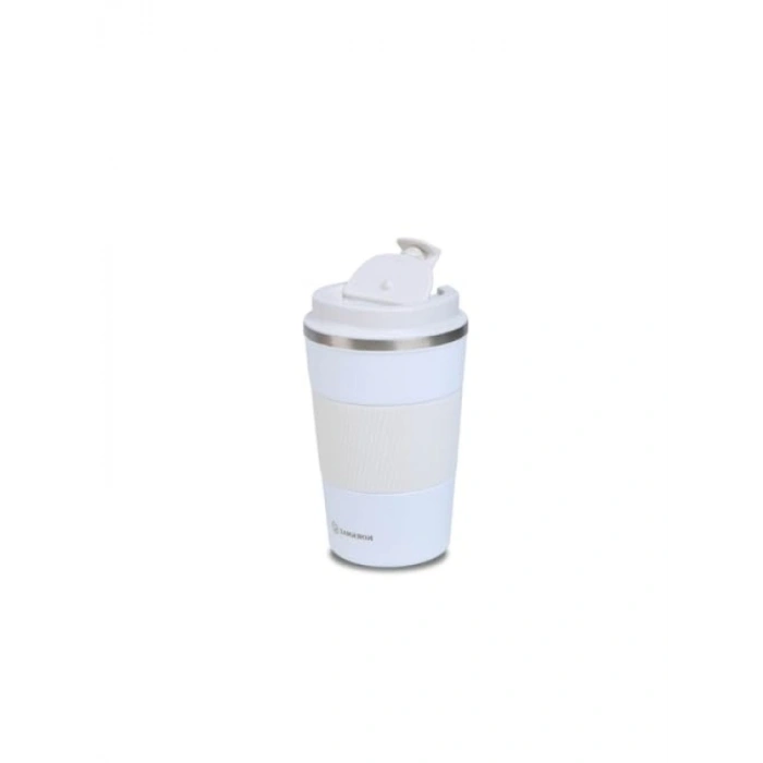Beyaz Paslanmaz Çelik Kahve Bardağı - 380 ml