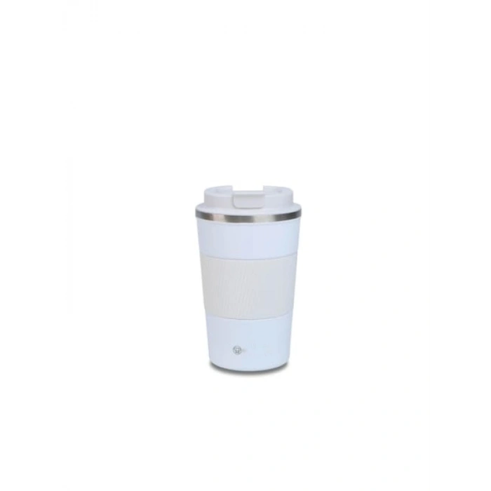 Beyaz Paslanmaz Çelik Kahve Bardağı - 380 ml