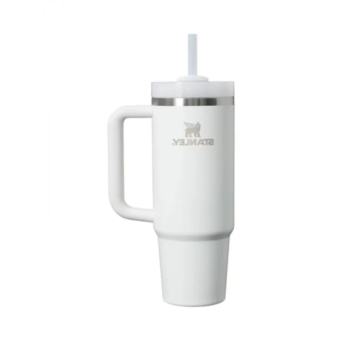 Beyaz Pipetli Termos Bardak - 0.89 Litre, Vakumlu Yalıtım Teknolojisi