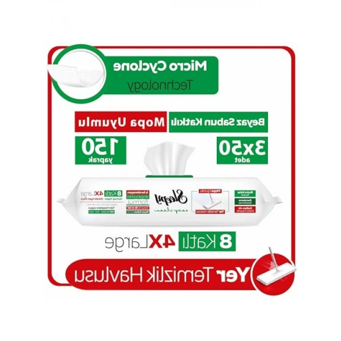 Beyaz Sabun Katkılı Yer Temizlik Havlusu, 3x50 Yaprak