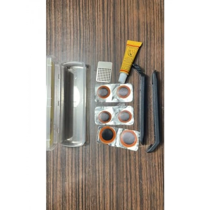 Bisiklet İç Lastik Yama Seti - 6 Adet Yama, Zımpara ve Yapıştırıcı