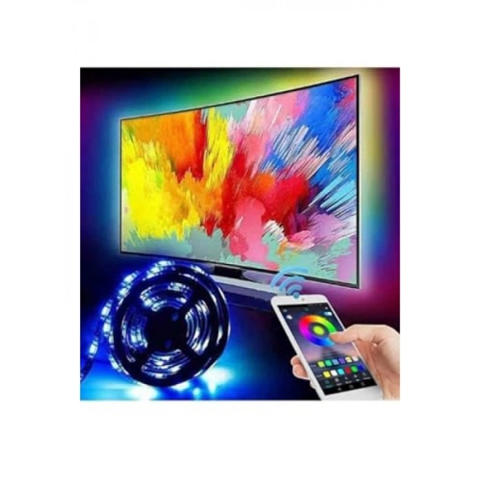 Bluetooth Kumandalı 3 Metre RGB Şerit LED Aydınlatma