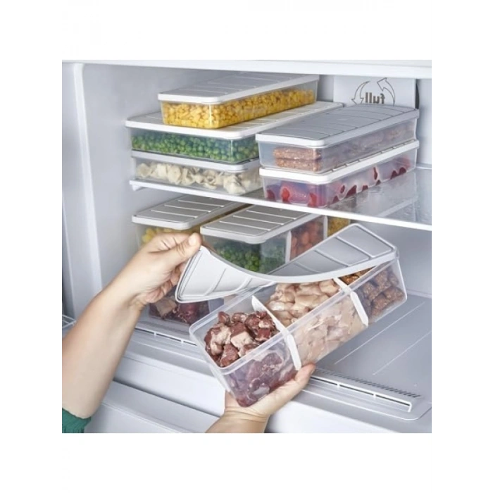Bölmeli 2li Saklama Kabı 2 LT (Açık Gri)