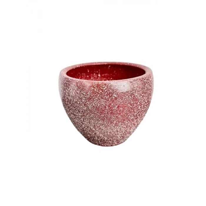 Bordo Granit Toprak Saksı - 15 cm - Estetik ve Şık
