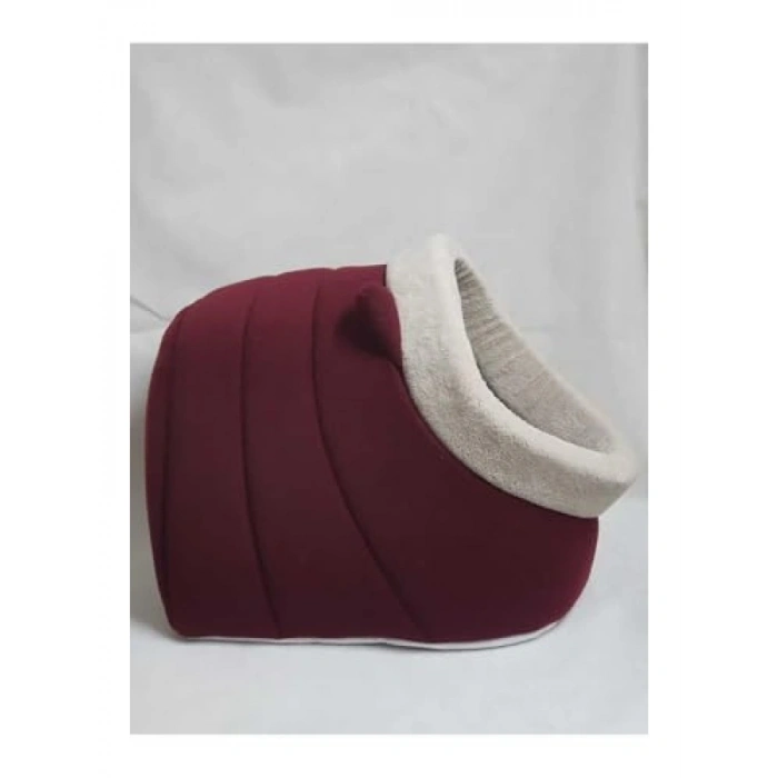 Bordo Polar Kulaklı Kedi ve Küçük Irk Köpek Yatağı, XL