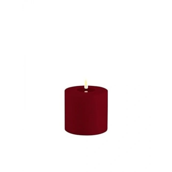 Bordo Renkli Led Dış Mekan Mum - 10x10 cm